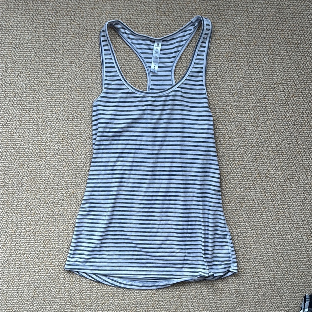 Grey and White Athletic Tank Top